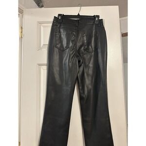 Time and Tru Women's High Rise Straight Leg Faux Leather Pants Size 4